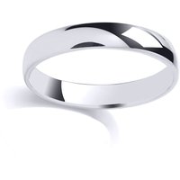 925 Sterling Court Shape Polished Wedding Band Ring 4mm K