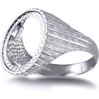 Silver Ribbed Barked 10th Oz Kruger Brittania Coin Mount Ring O