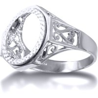 Silver Octagon Scroll 10th Oz Kruger Brittania Coin Mount Ring