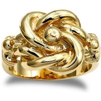 Plated Silver Square Double Love Knot Ring Y