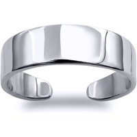 Rhodium Plated Sterling Flat Band 4mm Toe Ring