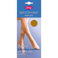 Silky Women's Smooth Knit Ankle High (3 Pairs) in Pale Pink