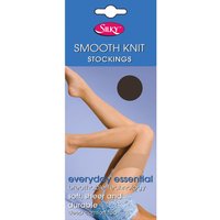 Silky Women's Smooth Knit Stockings (1 Pairs) in True Black | Size: Medium