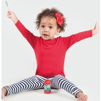 Larkwood Plain Long Sleeve T-Shirt in Red | Size: 3-4 Years