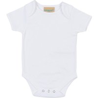 Larkwood Boy's Short Sleeved Body Suit With Envelope Neck Opening in White | Size: 6-12 m