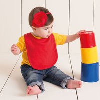 Larkwood Plain & Contrast Bib in Red