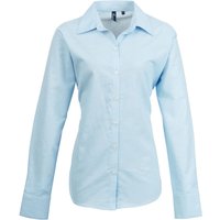Premier Women's Signature Oxford Long Sleeve Work Shirt in Light Blue | Size: 16