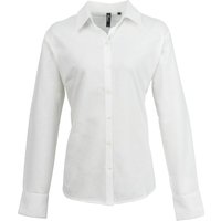 Premier Women's Signature Oxford Long Sleeve Work Shirt in White | Size: 10