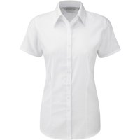 Russell Women's Herringbone Short Sleeve Work Shirt in White | Size: XS