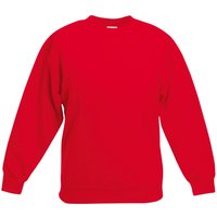 Fruit of the Loom Classic 80 20 Set-In Sweatshirt in Red | Size: 7-8 Years