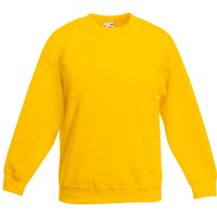 Fruit of the Loom Classic 80 20 Set-In Sweatshirt in Yellow | Size: 7-8 Years