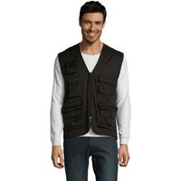 SOL'S Men's Wild Full Zip Waistcoat Bodywarmer Jacket in Black | Size: 3XL
