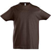 SOL'S Imperial Heavy Cotton Short Sleeve T-Shirt in Chocolate | Size: 12 Years