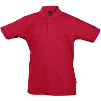 SOL'S Summer II Pique Polo Shirt in Red | Size: 10 Years