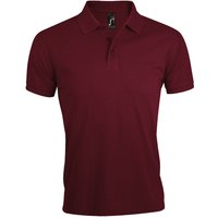 SOL'S Men's Prime Pique Plain Short Sleeve Polo Shirt in Burgundy | Size: Small