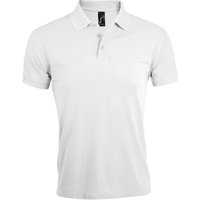 SOL'S Men's Prime Pique Plain Short Sleeve Polo Shirt in White | Size: Medium