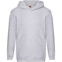 Fruit of the Loom Premium 70 30 Hooded Sweatshirt Hoodie in Grey | Size: 9 Years