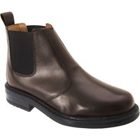 Roamers Men's Leather Quarter Lining Gusset Chelsea Boots in Brown | Size: 9