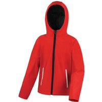 Result Core Hooded Softshell Jacket in Red | Size: 9-10 Years