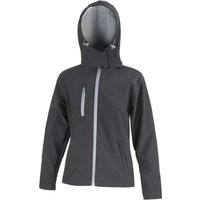 Result Women's Core Lite Hooded Softshell Jacket in Black | Size: XS