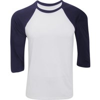 Bella + Canvas Men's Canvas 3 4 Sleeve Baseball T-Shirt in Off-White | Size: XS