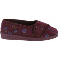 Comfylux Women's Diana Floral Slippers in Wine | Size: 8