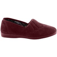 Sleepers Women's Fan Stitch Wide Fitting Slippers in Wine | Size: 6