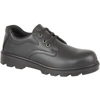 Plain 3 Eye Shine Leather Safety Shoes