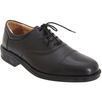 Roamers Men's Softie Leather Blind Eye Flexi Capped Oxford Shoes in Black | Size: 13