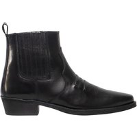 Distressed Leather Gusset Western Ankle Boots