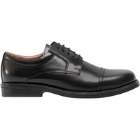 Scimitar Men's Capped Gibson Leather Shoes in Black | Size: 7