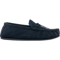 Mokkers Men's Bruce Real Suede Moccasin Slippers in Navy | Size: 7