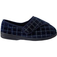 George Touch Fastening Check Velour Slippers