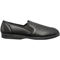 Sleepers Men's Hadley Softie Leather Twin Gusset Slippers in Black | Size: 7