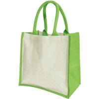 Westford Mill Women's Printers Midi Jute Bag (14 Litres) in Green