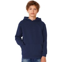 B&C Plain Hooded Sweatshirt Hoodie in Navy | Size: 7-8 Years