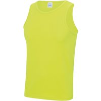 AWDis Men's Just Cool Sports Gym Plain Tank Vest Top in Yellow | Size: 2XL