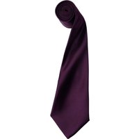 Premier Men's Plain Satin Tie (Narrow Blade) in Aubergine