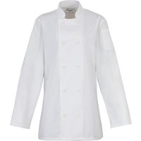 Premier Men's Long Sleeve Chefs Jacket Chefswear in White | Size: Small
