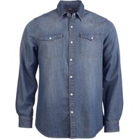 Long Sleeve Casual Denim Shirt Duck Egg