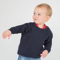 Larkwood Crew Neck Sweatshirt With Shoulder Poppers in Navy | Size: 6-12 m
