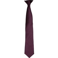 Premier Men's Colours Satin Clip Tie in Aubergine
