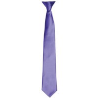 Premier Men's Colours Satin Clip Tie in Purple