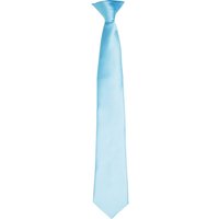 Premier Men's Colours Satin Clip Tie in Turquoise