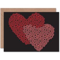 Cogs Gears Hearts Love Romance Anniversary Valentines Card