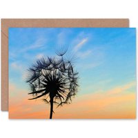 Artery8 Dandelion Flower Sunset Nature Art Blank Just to Say Card