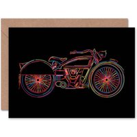 Artery8 Colourful Illustration Motorcycle Bike Art Card