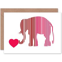 Love Heart Romance Elephant Anniversary Valentines Card