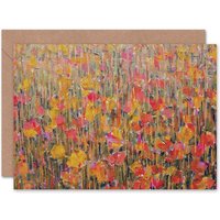 Flower Abstract Floral Orange Art Card