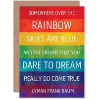 Artery8 Wizard Of Oz Quote Frank Baum Somewhere Over The Rainbow Greeting Card